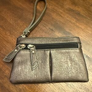 Grey Wristlet Clutch